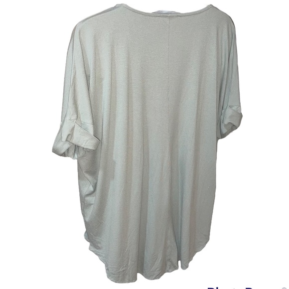 Draped, short sleeve top in sage - Picture 6 of 6
